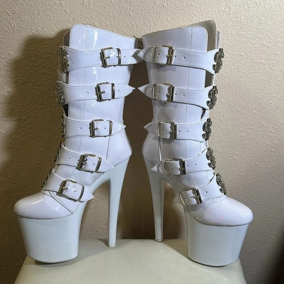 White high boots size 8M - Picture 2 of 11